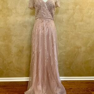 Xscape Blush Sequin Formal Dress
